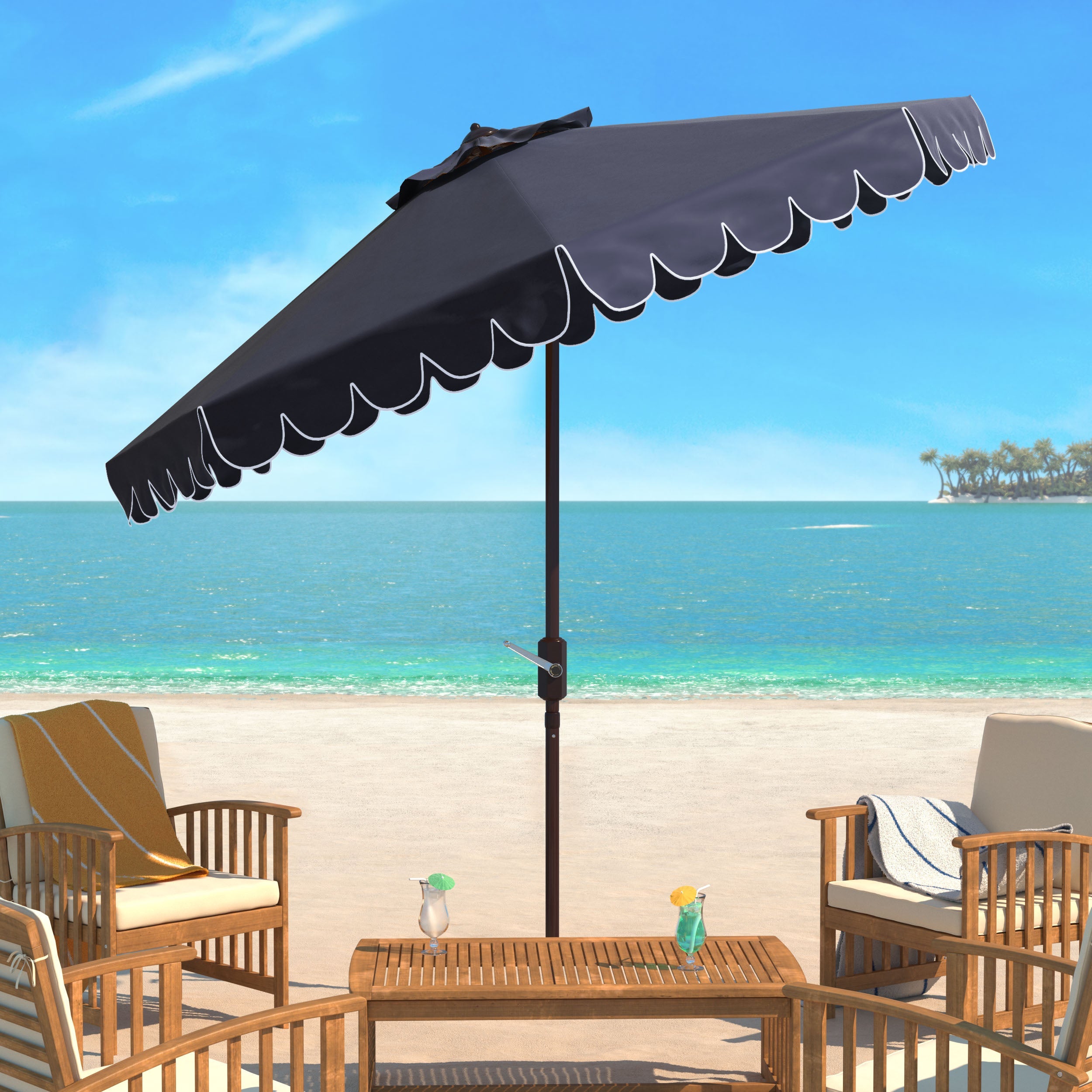 venice-single-scallop-9ft-crank-outdoor-push-button-umbrella-safavieh-pat8010-Navy / White