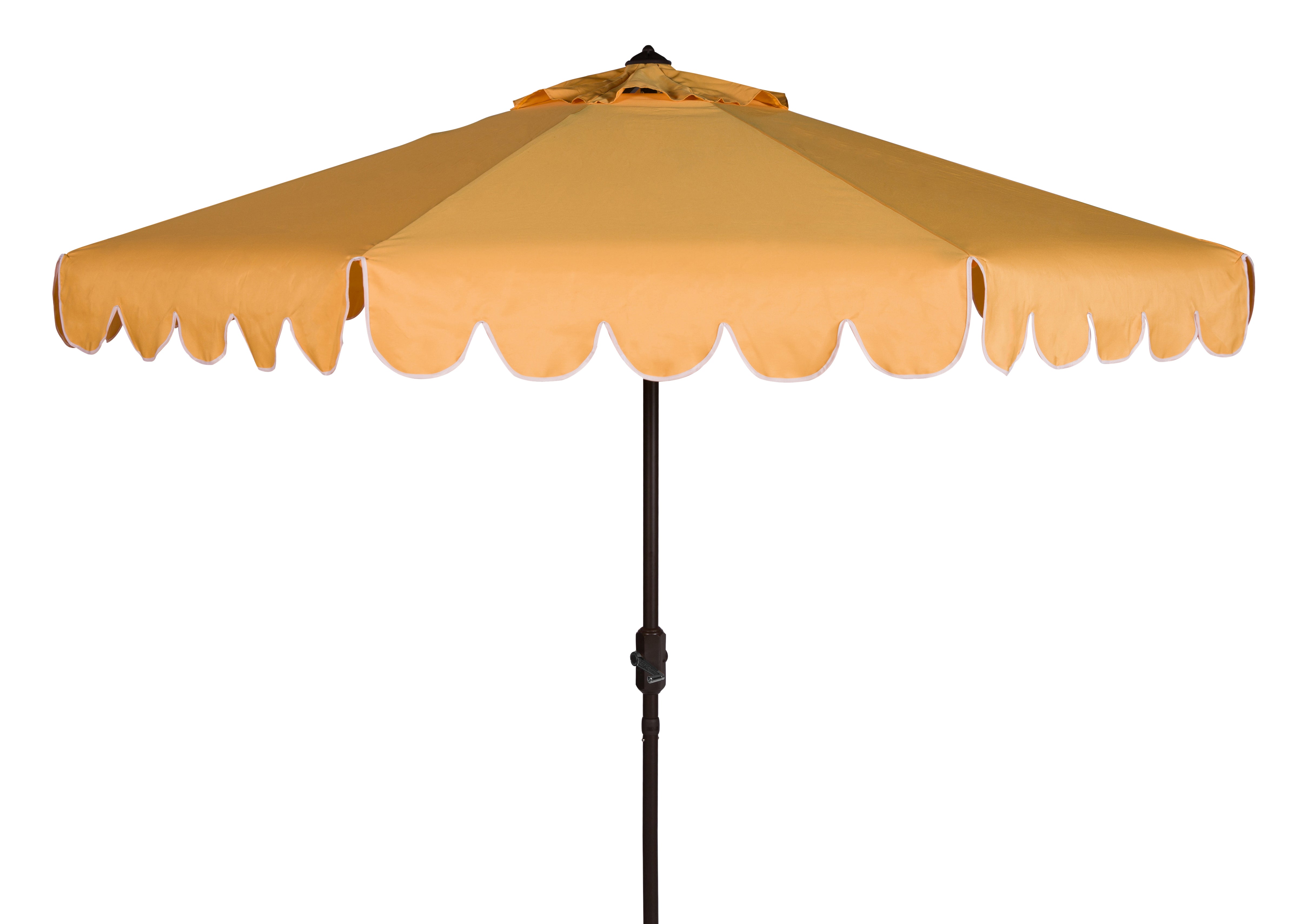 venice-single-scallop-9ft-crank-outdoor-push-button-umbrella-safavieh-pat8010-Yellow / White