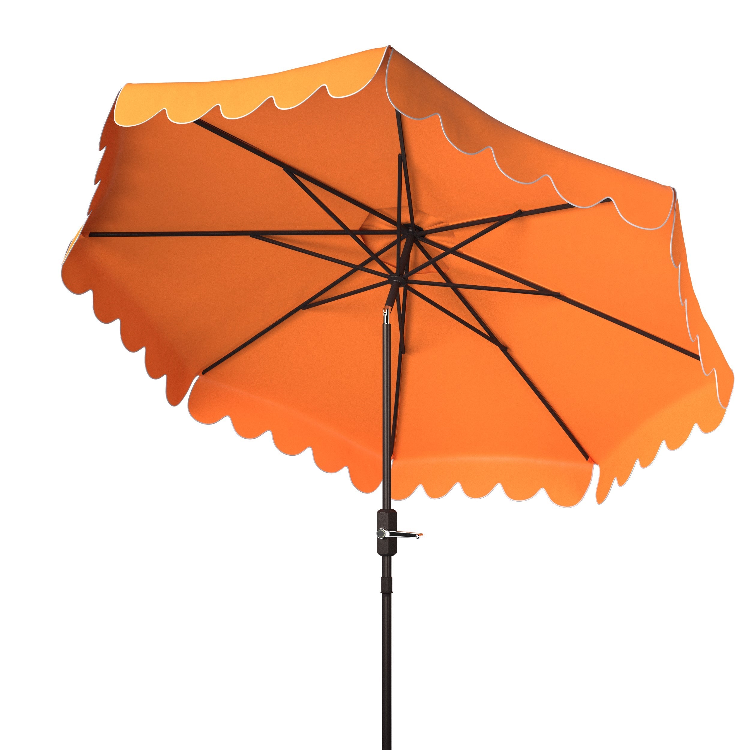 Venice Single Scallop 9Ft Crank Outdoor Push Button Tilt Umbrella | Safavieh - PAT8010