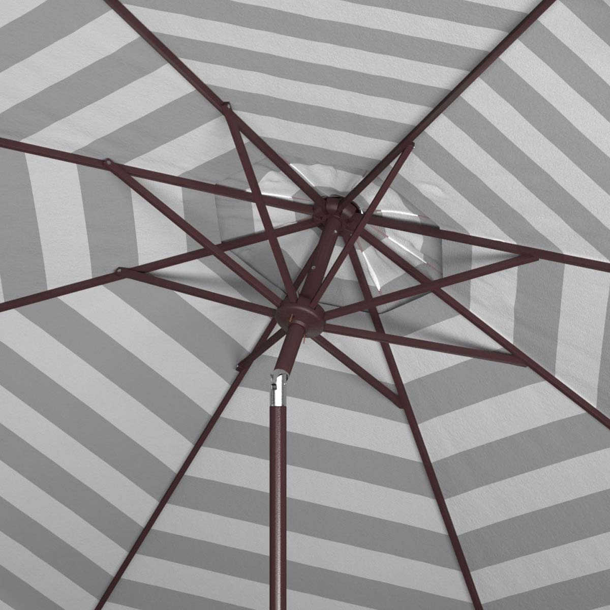 Safavieh Vienna 11Ft Rnd Crank Umbrella , PAT8111 - Grey/White