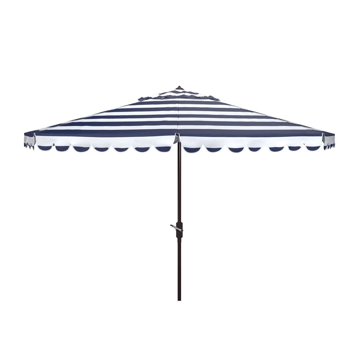 Safavieh Vienna 11Ft Rnd Crank Umbrella , PAT8111 - Navy/White