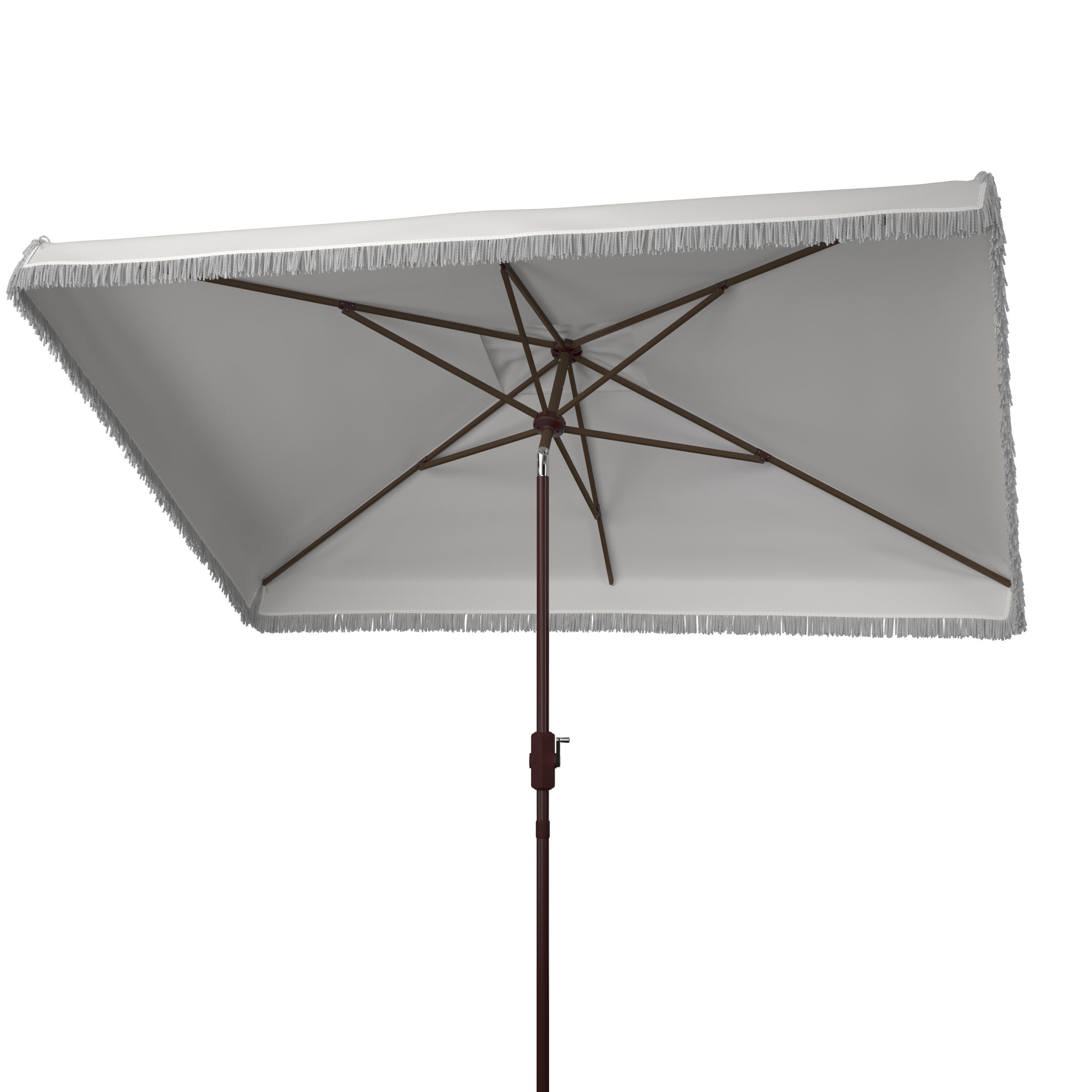 Milan Fringe 6.5 X 10 Ft Rect Crank Umbrella | Safavieh - PAT8308