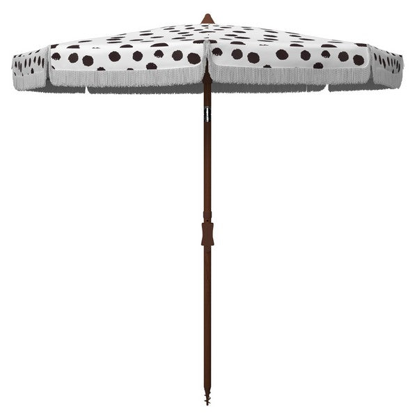 sydney-6-5-ft-beach-umbrella-safavieh-pat8502-White/Black Polka Dot