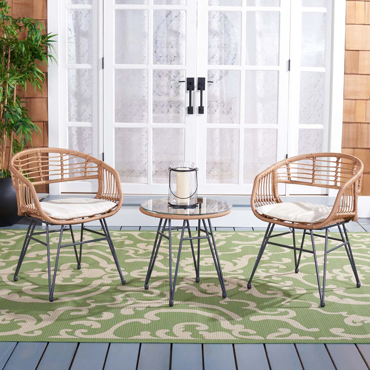 Safavieh Ferla 3Pc Lounger Set , PAT9014 - Natural / Beige