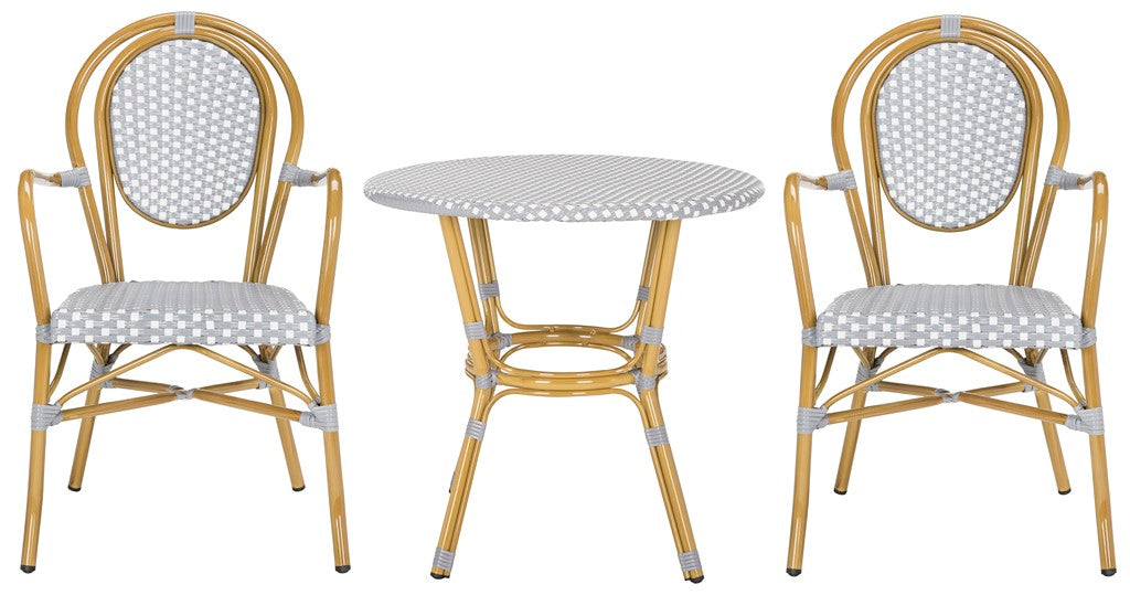 Safavieh Rosen 3 Piece Bistro Set, PAT9502 - Grey / White