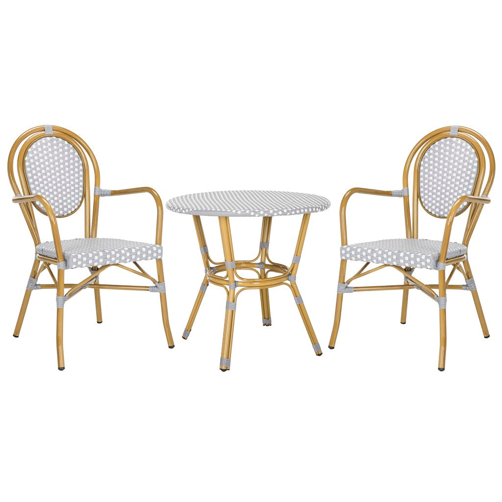 Safavieh Rosen 3 Piece Bistro Set, PAT9502 - Grey / White