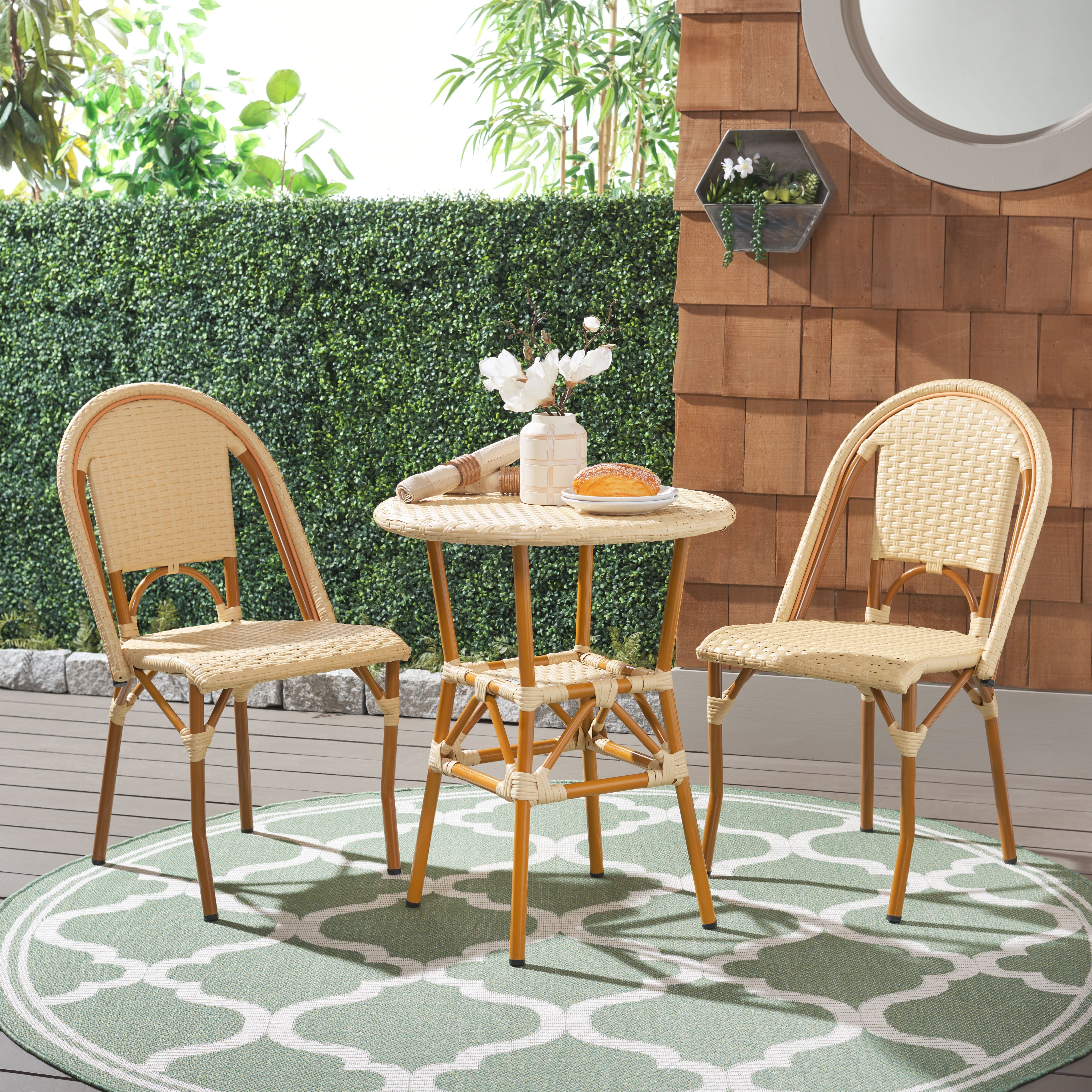 Safavieh California 3 Piece Bistro Set, PAT9505 - Natural