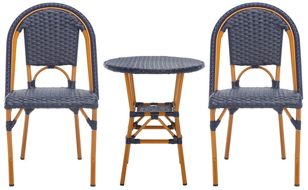 Safavieh California 3 Piece Bistro Set, PAT9505 - Navy