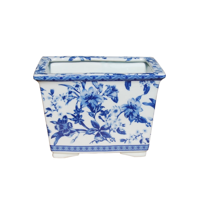 Lily Floral Rectangle Planter