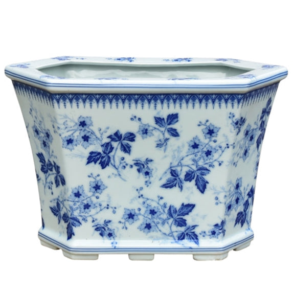 Floral Hexagon Cachepot Planter