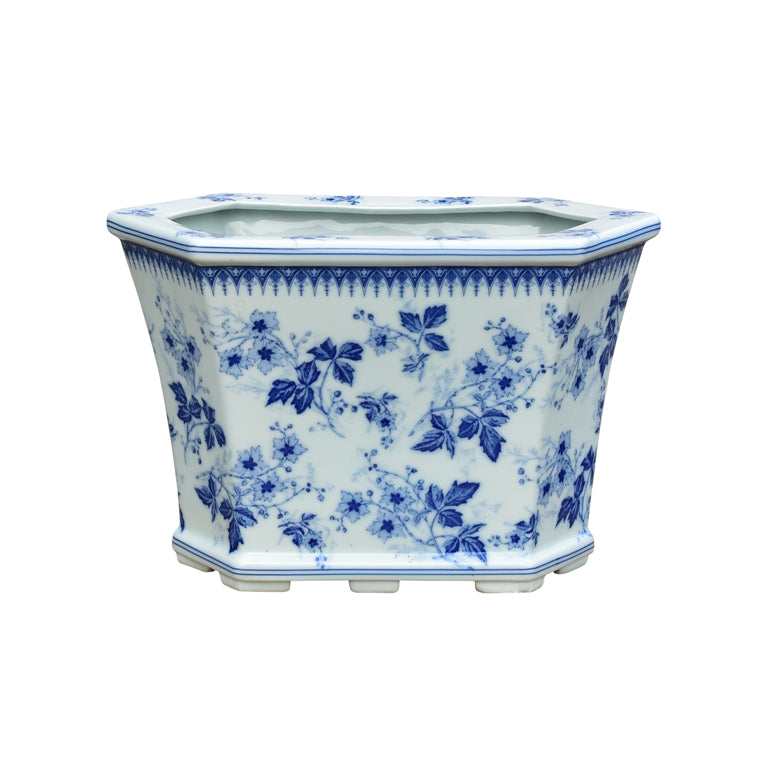 Floral Hexagon Cachepot Planter