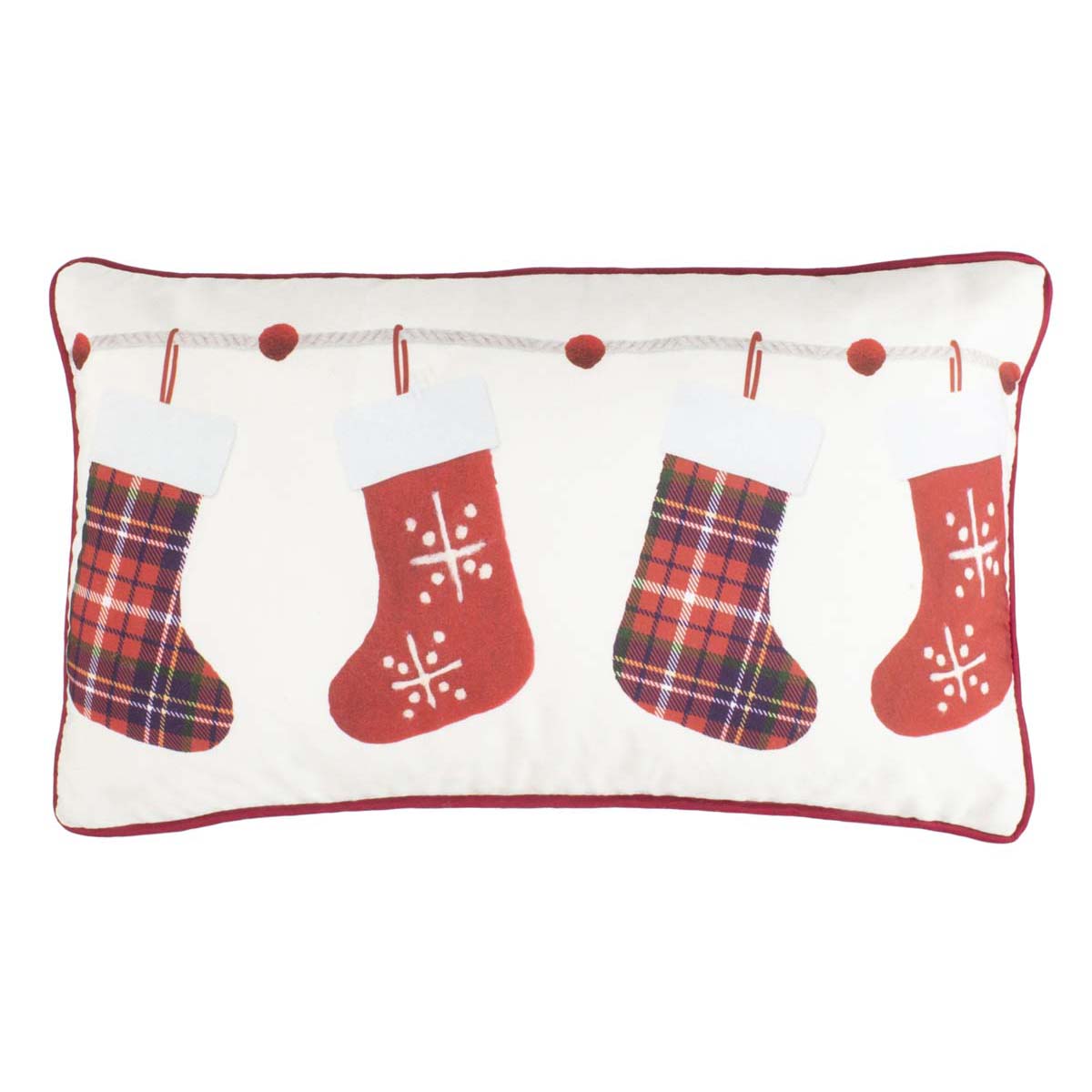 Holly Jolly Pillow | Safavieh - PLS7106 - Ivory/Red