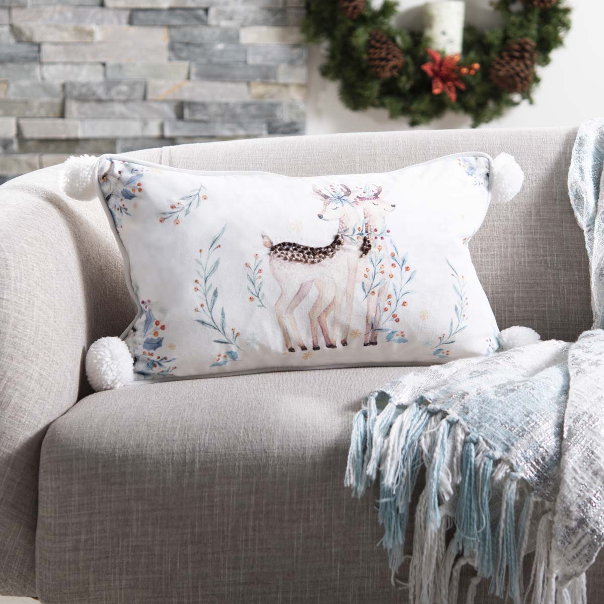 Nutmeg Pillow | Safavieh - PLS7111 - White/Brown