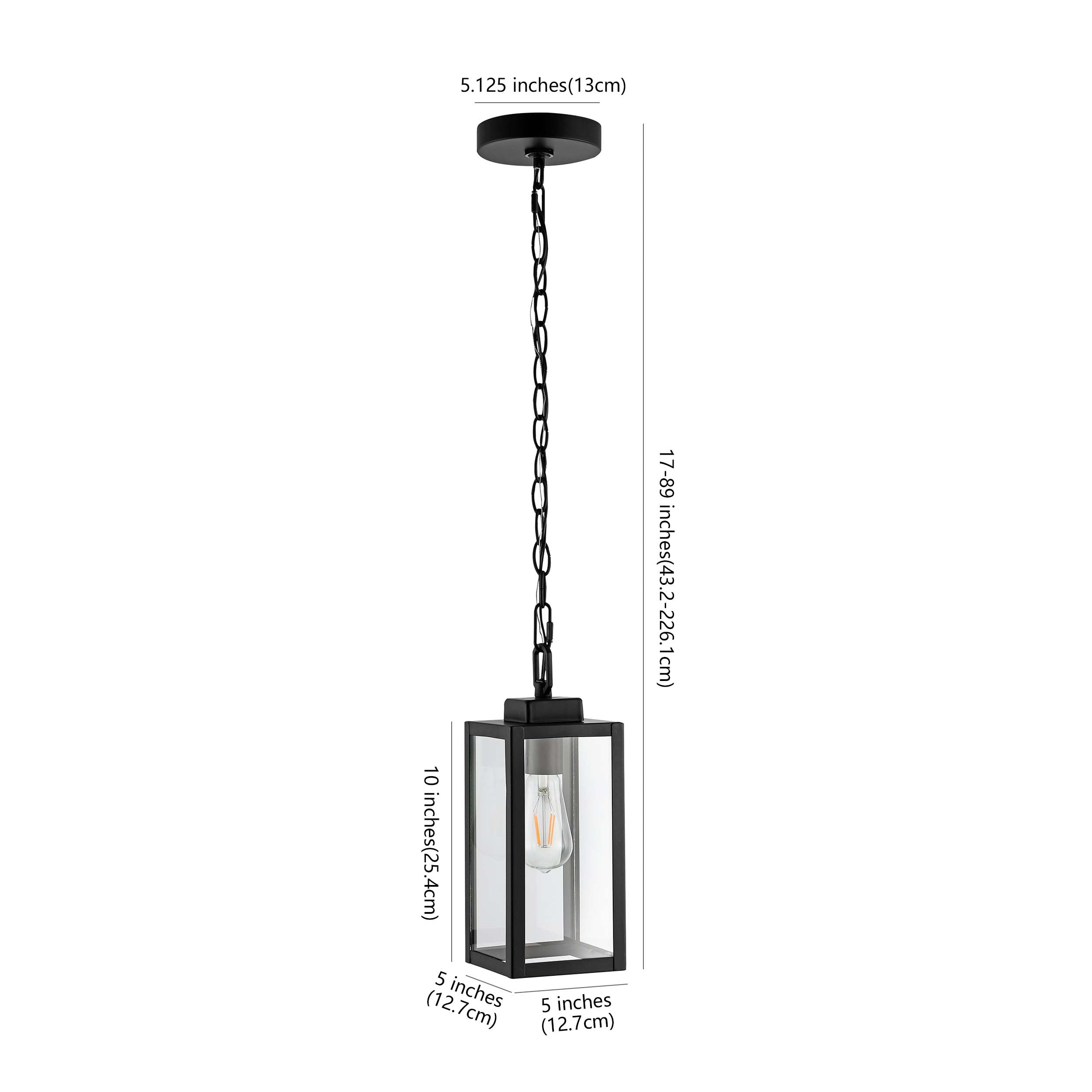 Safavieh Clemens Outdoor Pendant , PLT4019 - Matte Black