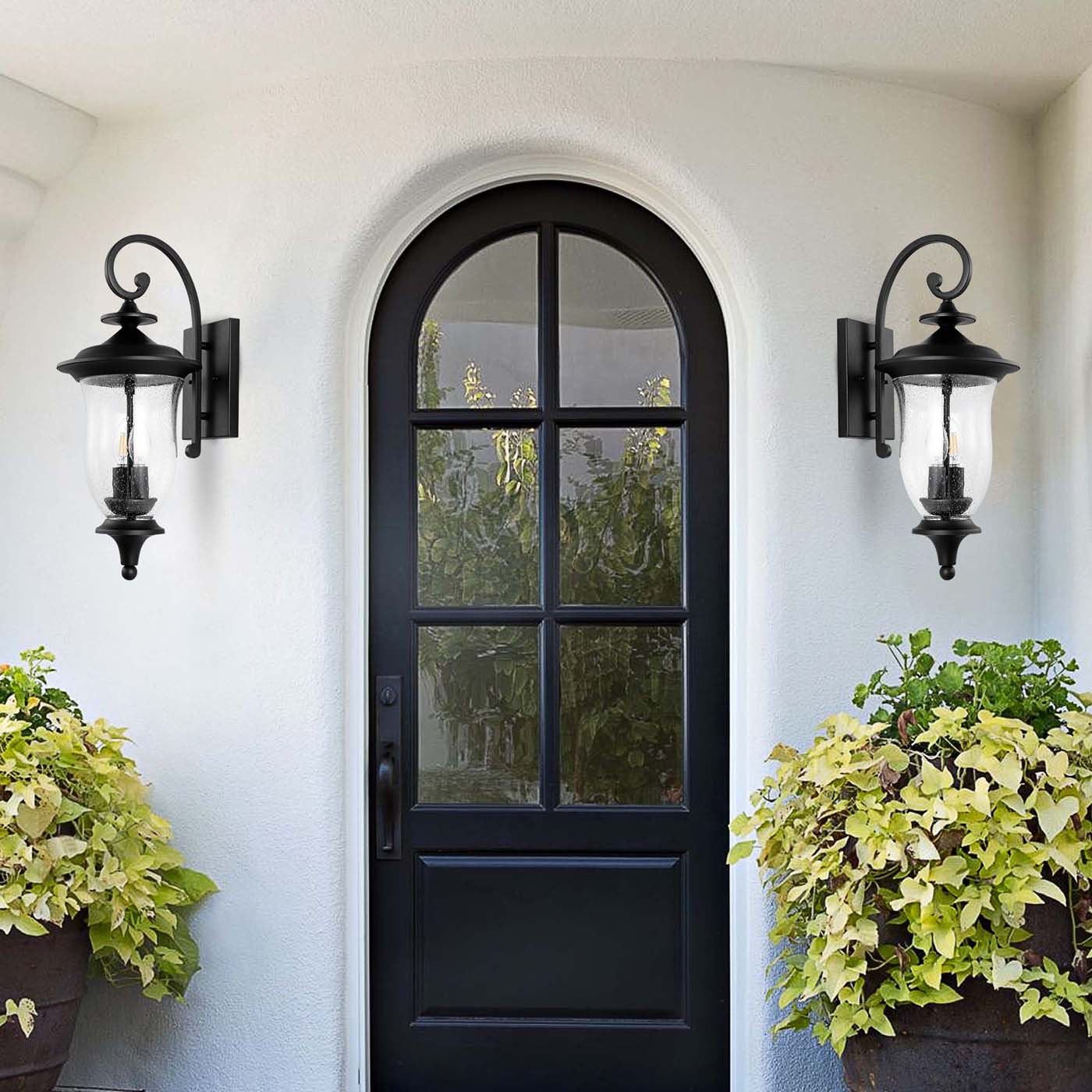 Safavieh Dowell Outdoor Wall Sconce (Set of 2) , PLT4034 - Black