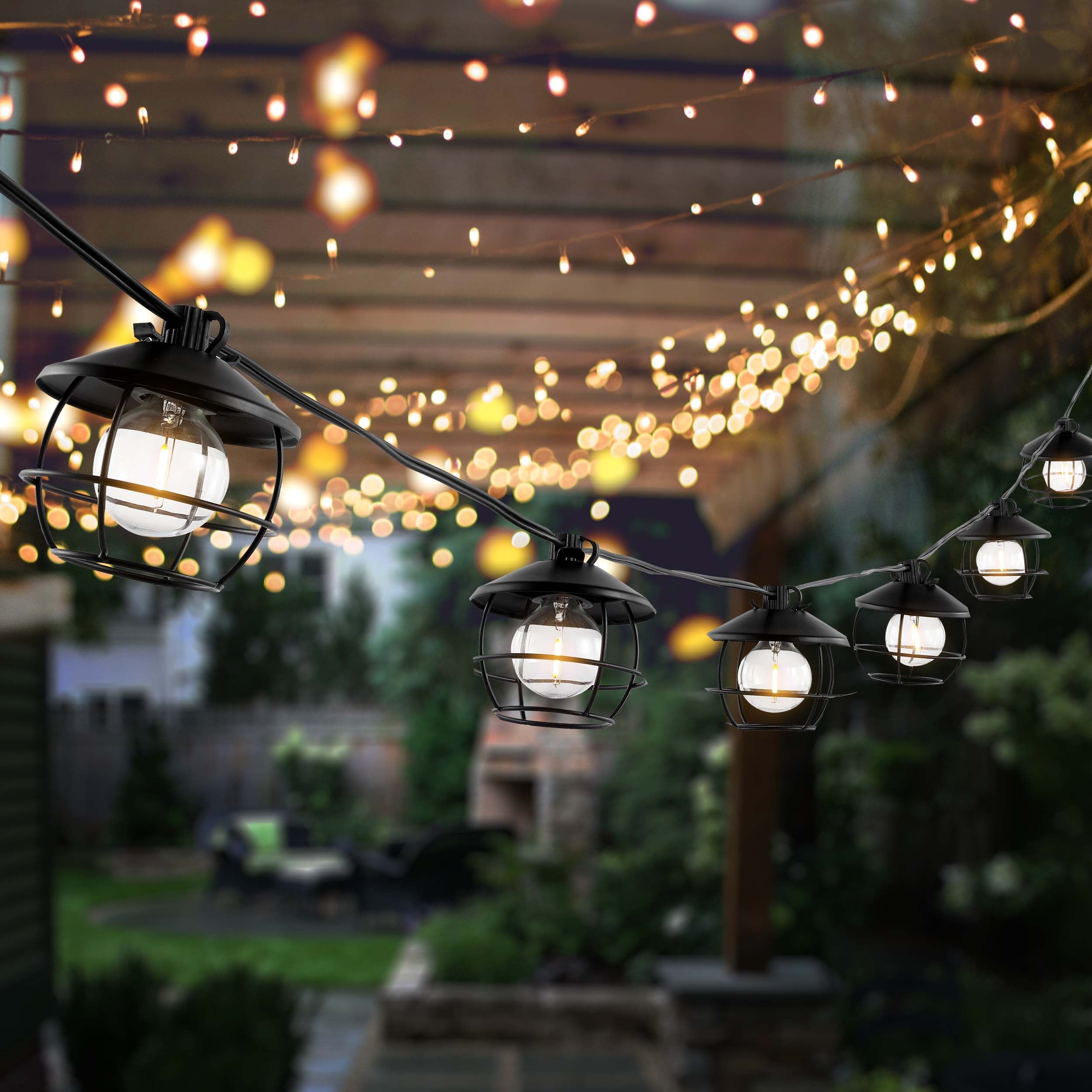 Safavieh Agitha Led Outdoor String Lights , PLT4051 - Black