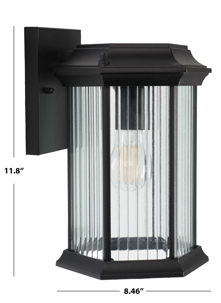 Hylan Outdoor Wall Sconce (Set of 2) | Safavieh - Black 