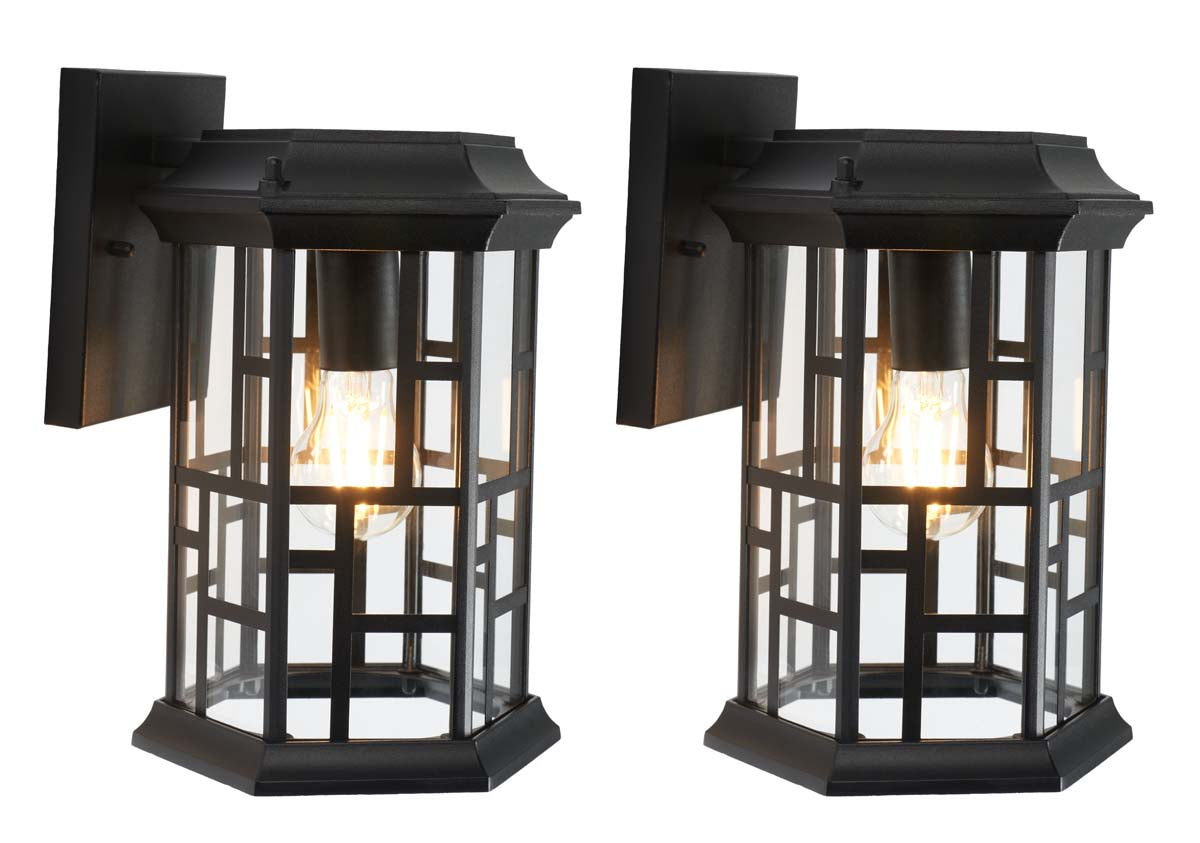 Safavieh Carwen Outdoor Wall Sconce , PLT7008 - Black (Set of 2)