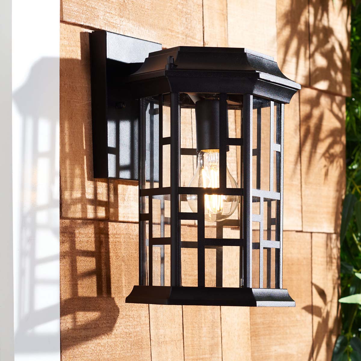 Safavieh Carwen Outdoor Wall Sconce , PLT7008 - Black (Set of 2)