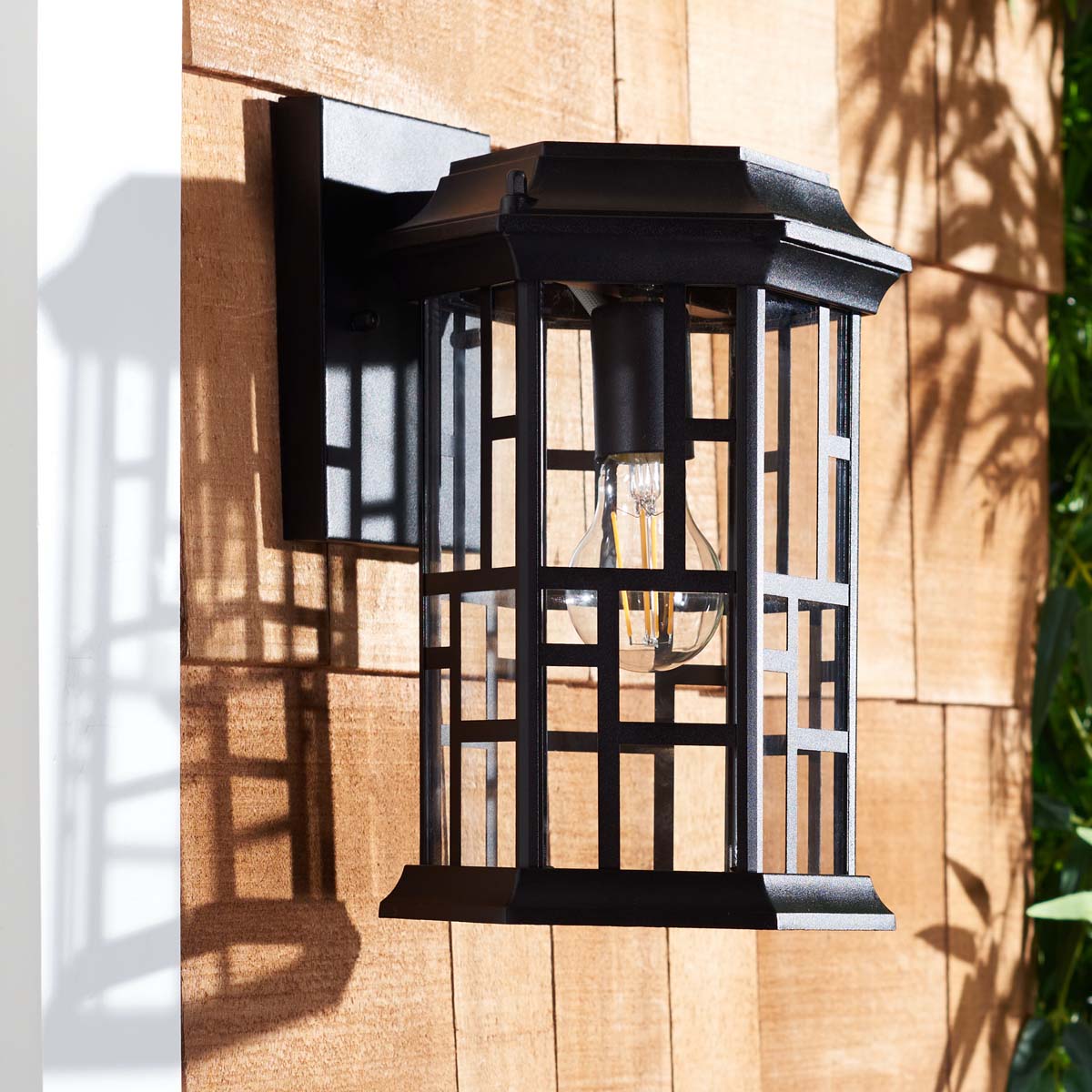 Safavieh Carwen Outdoor Wall Sconce , PLT7008 - Black (Set of 2)