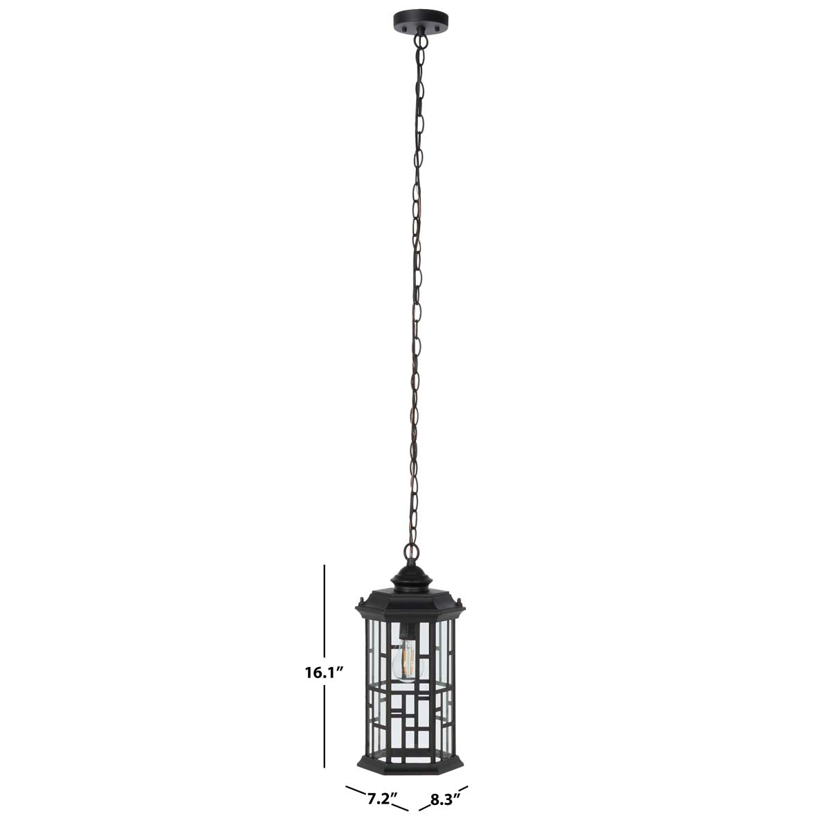 Safavieh Carwen Outdoor Pendant , PLT7009 - Black