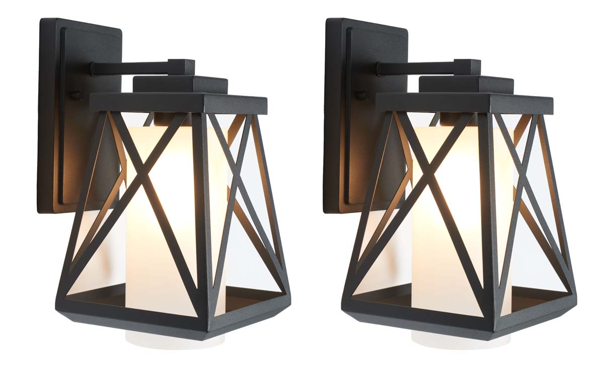 Safavieh Braith Outdoor Wall Sconce , PLT7010 - Black (Set of 2)