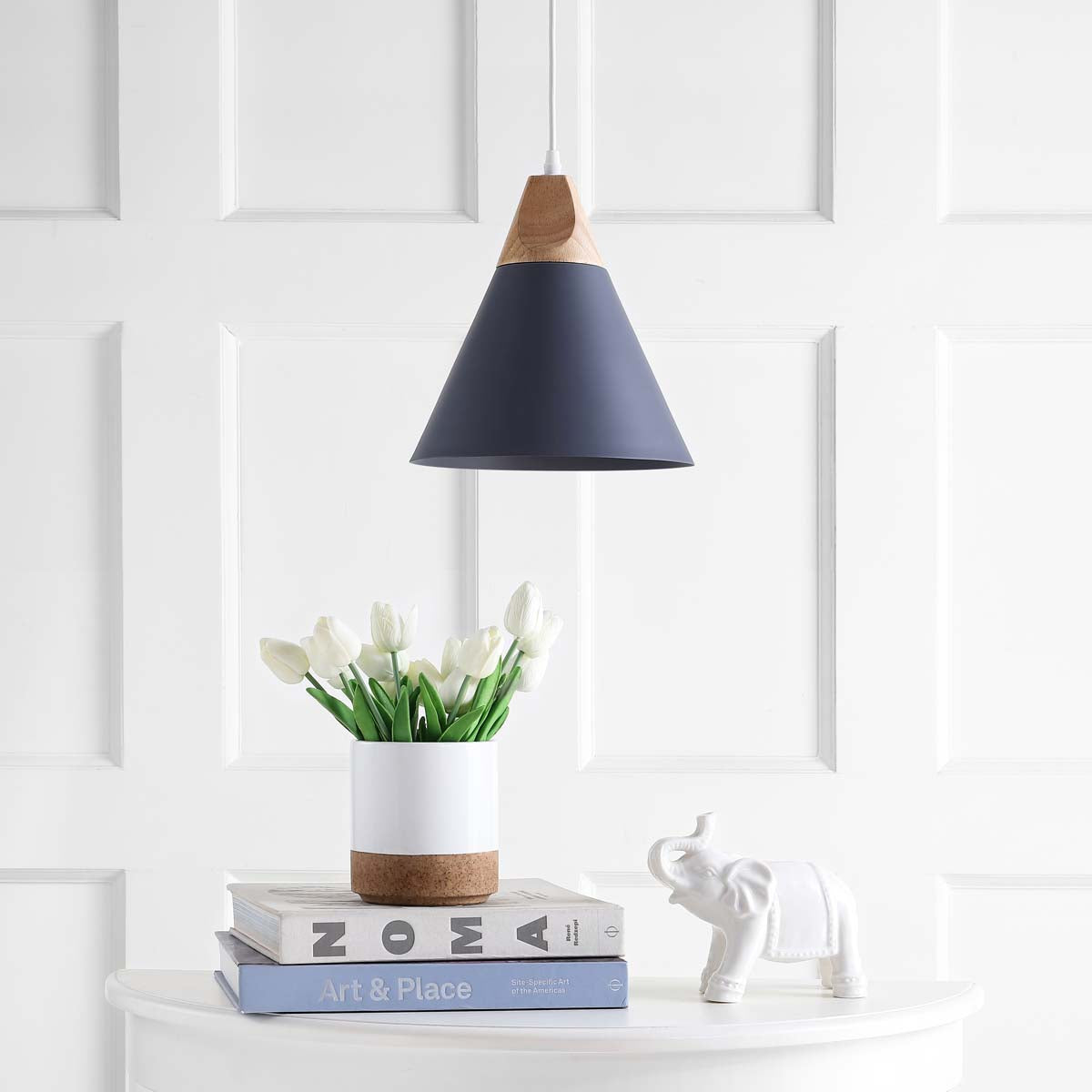 Safavieh Cila Pendant, PND4030 - Dark Grey/Light Brown