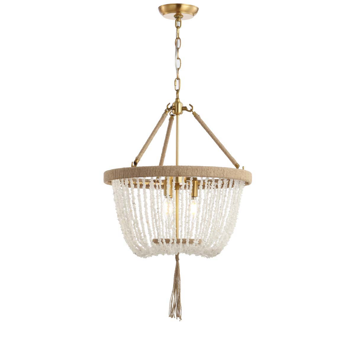 Safavieh Cydney Pendant, PND4083 - Brass Gold/White