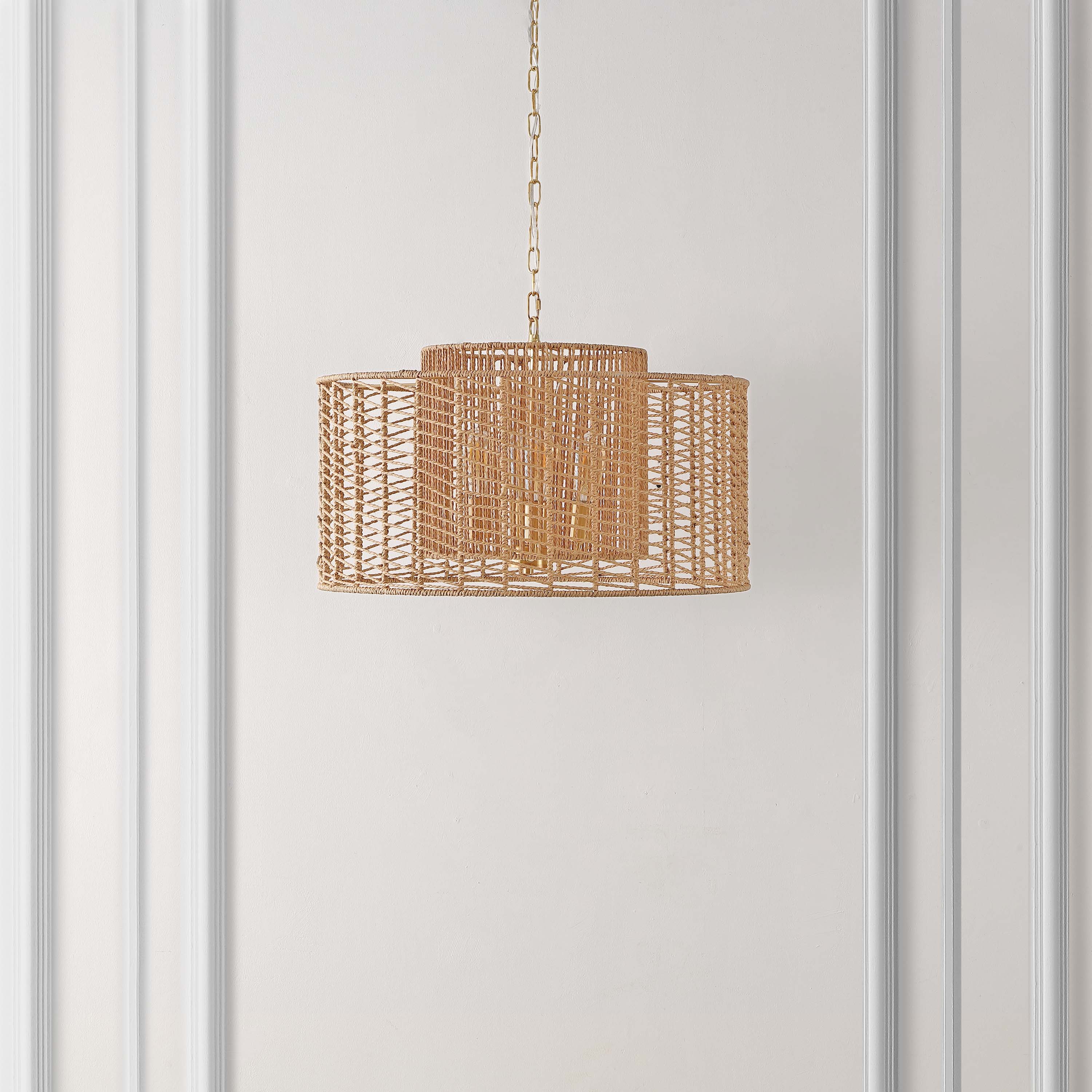 Safavieh Brynora 4 Light Extendable Pendant , PND4190 - Natural / Gold