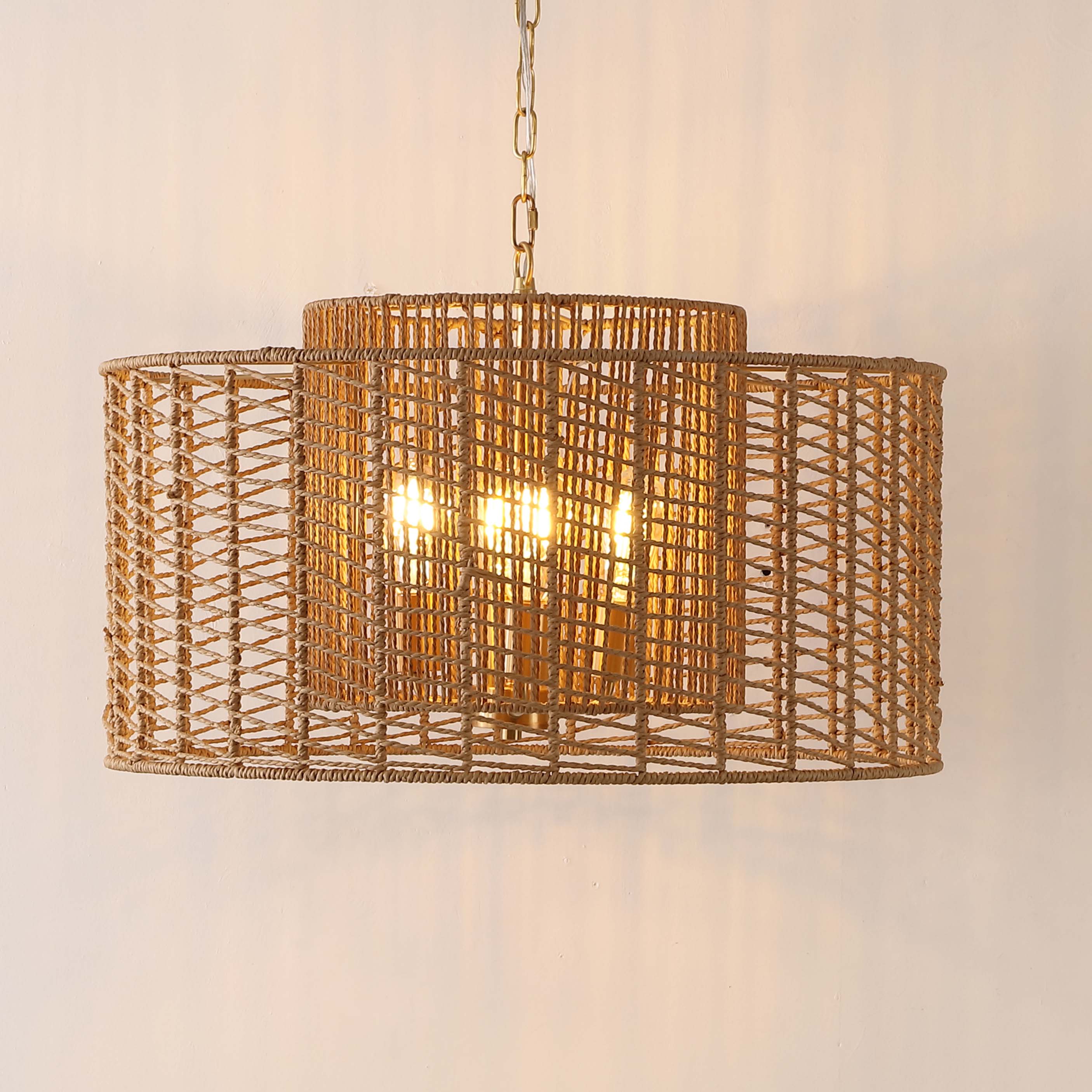 Safavieh Brynora 4 Light Extendable Pendant , PND4190 - Natural / Gold