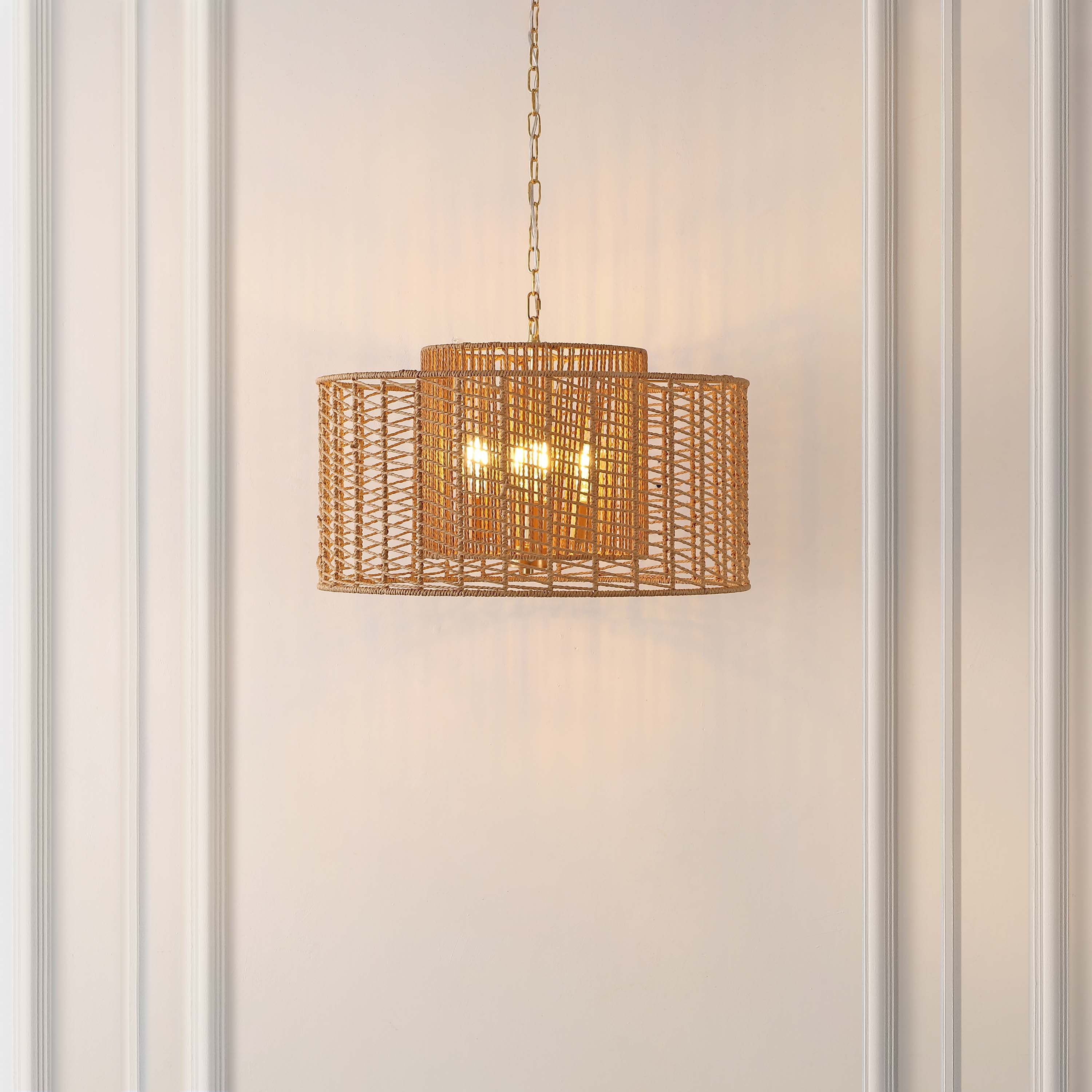 Safavieh Brynora 4 Light Extendable Pendant , PND4190 - Natural / Gold