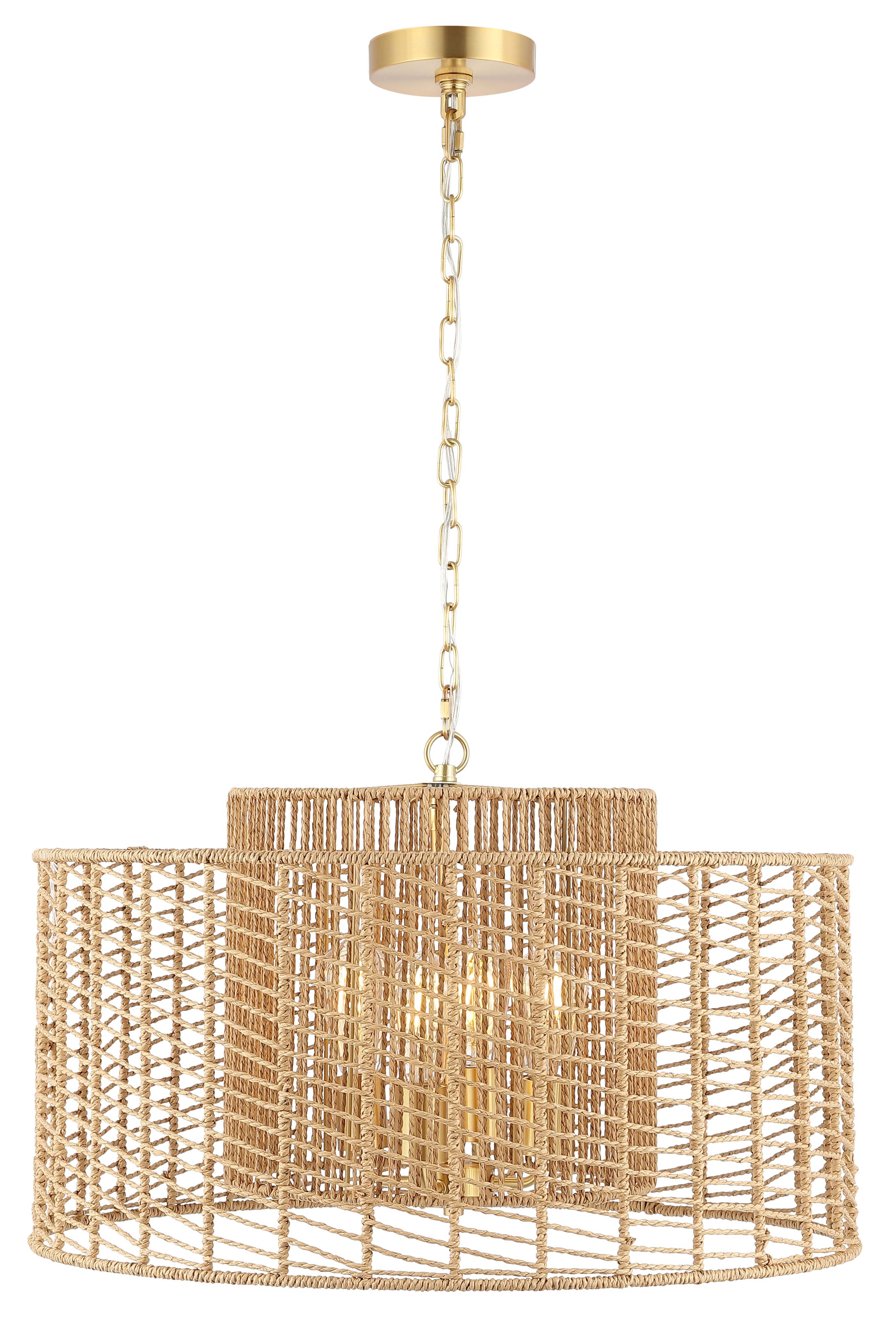 Safavieh Brynora 4 Light Extendable Pendant , PND4190 - Natural / Gold