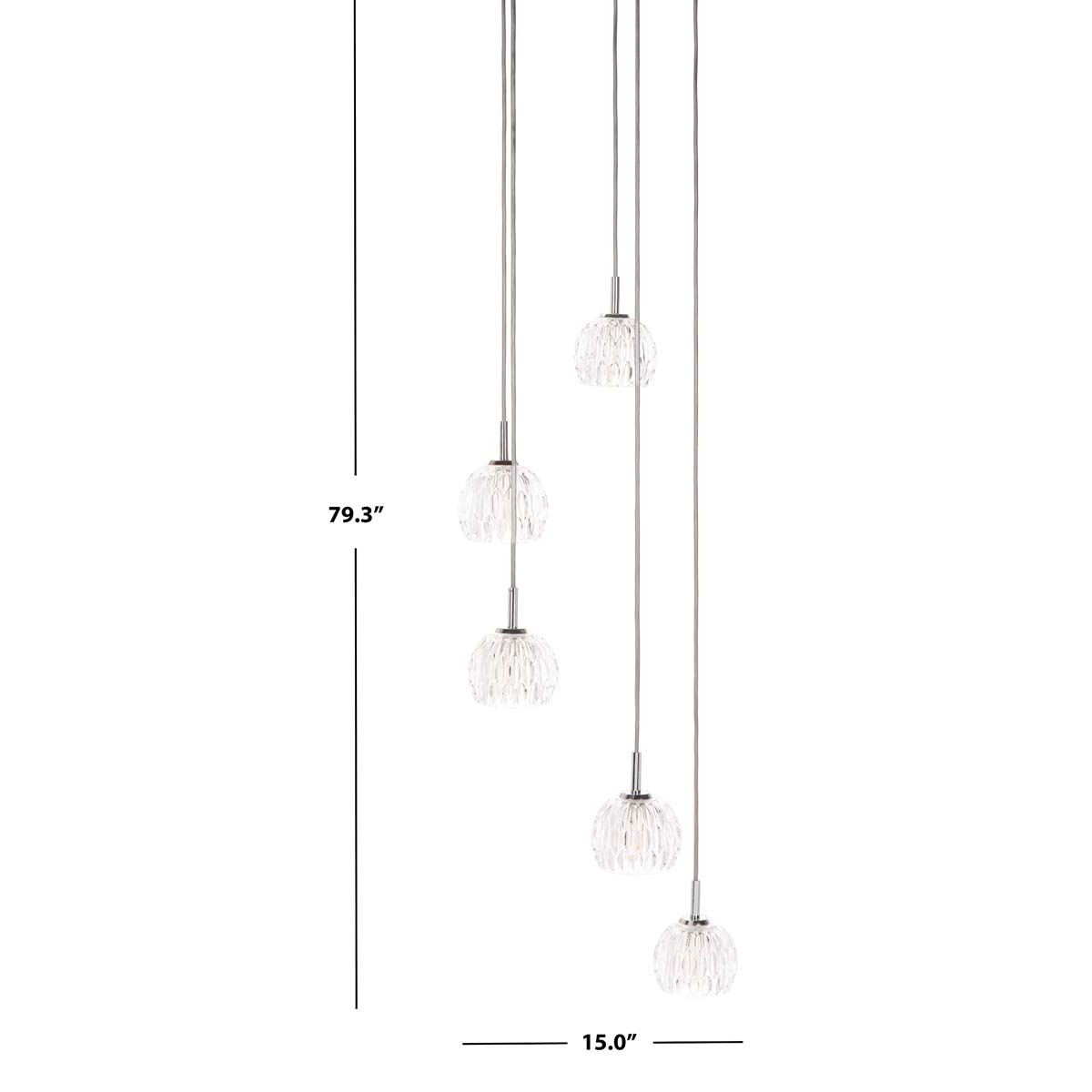 Safavieh Daine Pendant, PND6009 - Chrome/Clear