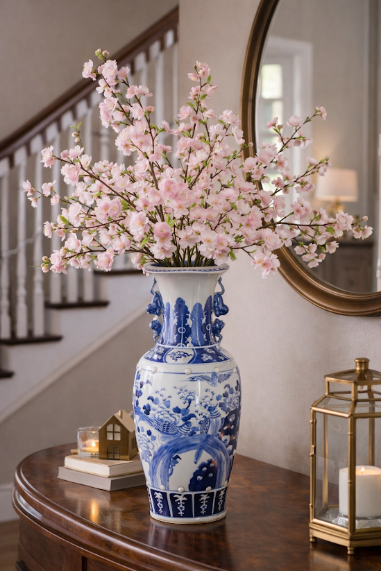 Extra Large Bird Scene Vase