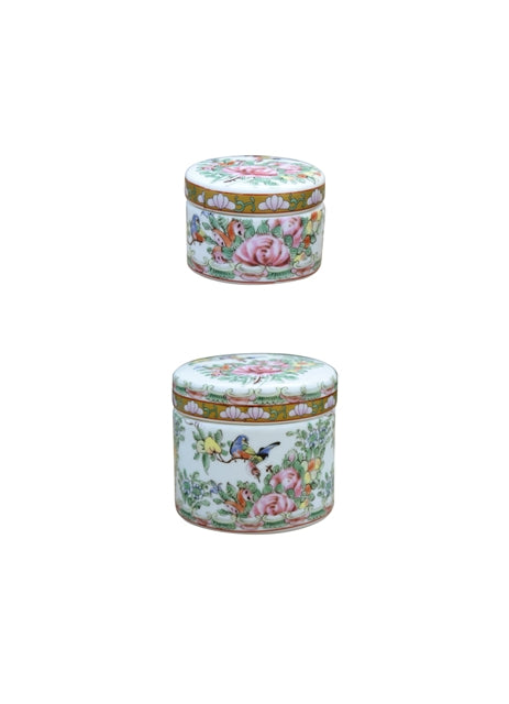 Rose Medallion Powder Box – Set of 2