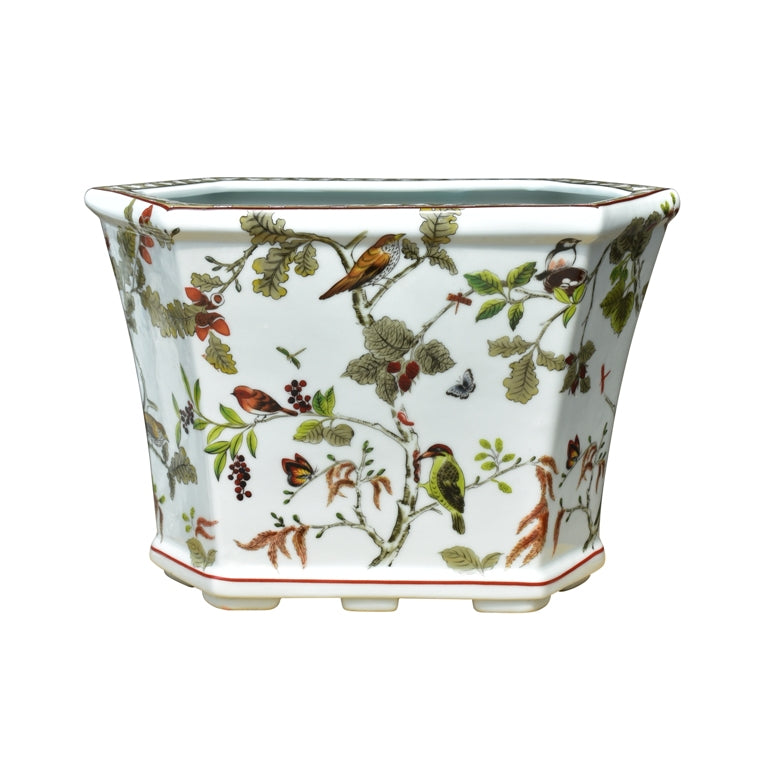 Floral and Bird Hexagon Planter