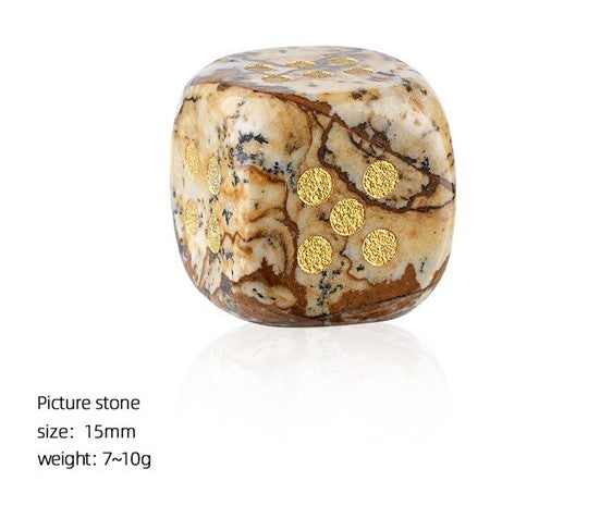 Natural Semi-Precious Gemstone Mahjong Dice – Set of 2