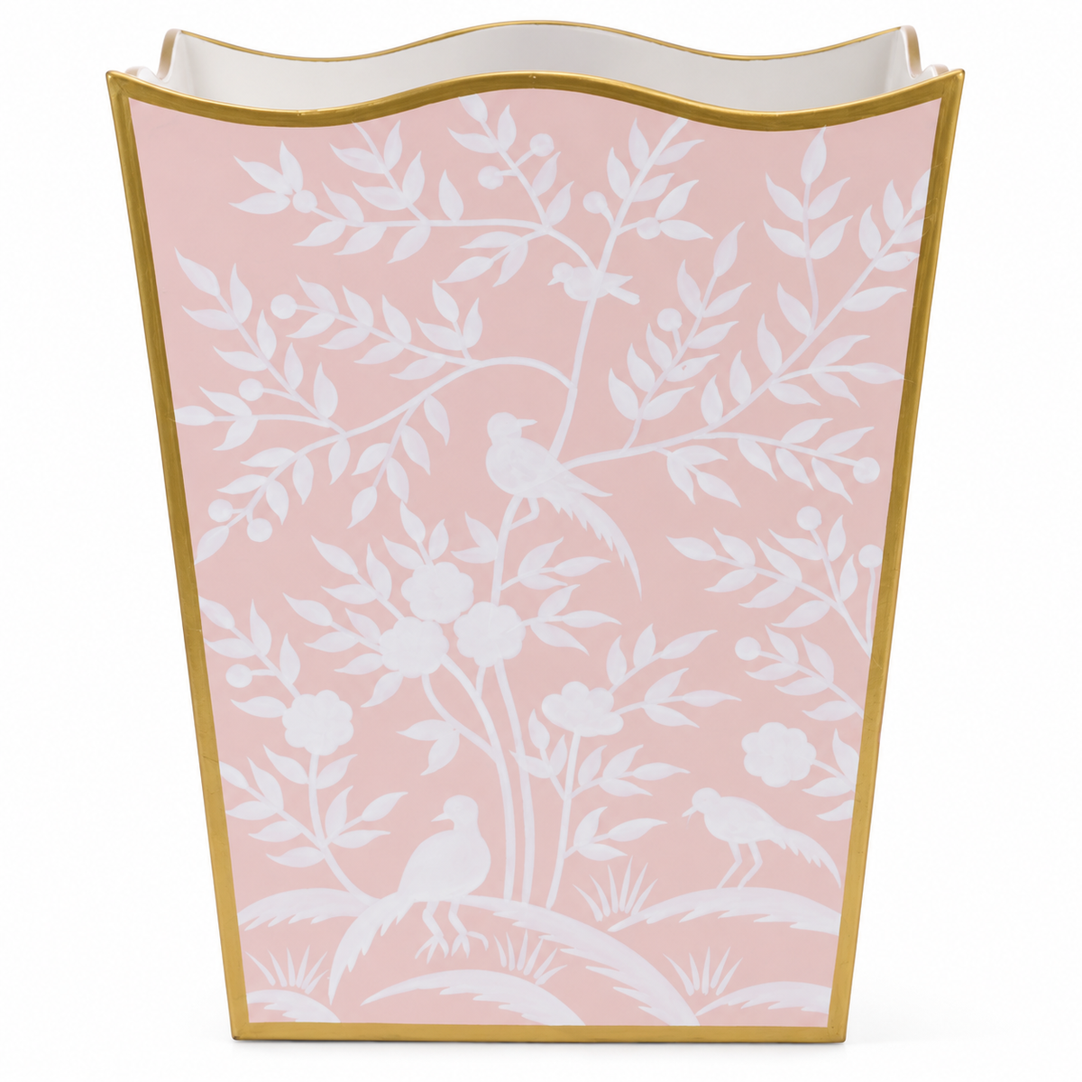 Pink Bird & Vine Wastepaper Basket & Tissue (2 Options)