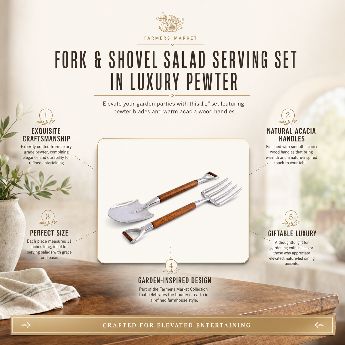 Fork & Shovel Salad Serving Set