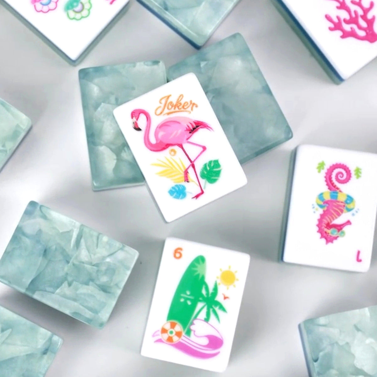 Coastal Breeze Mahjong Tile Set