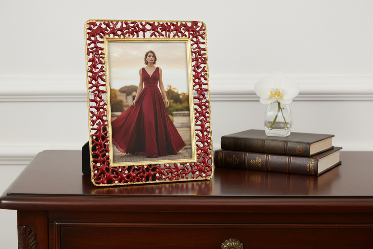 Coral Enamel 5" x 7" Picture Frame