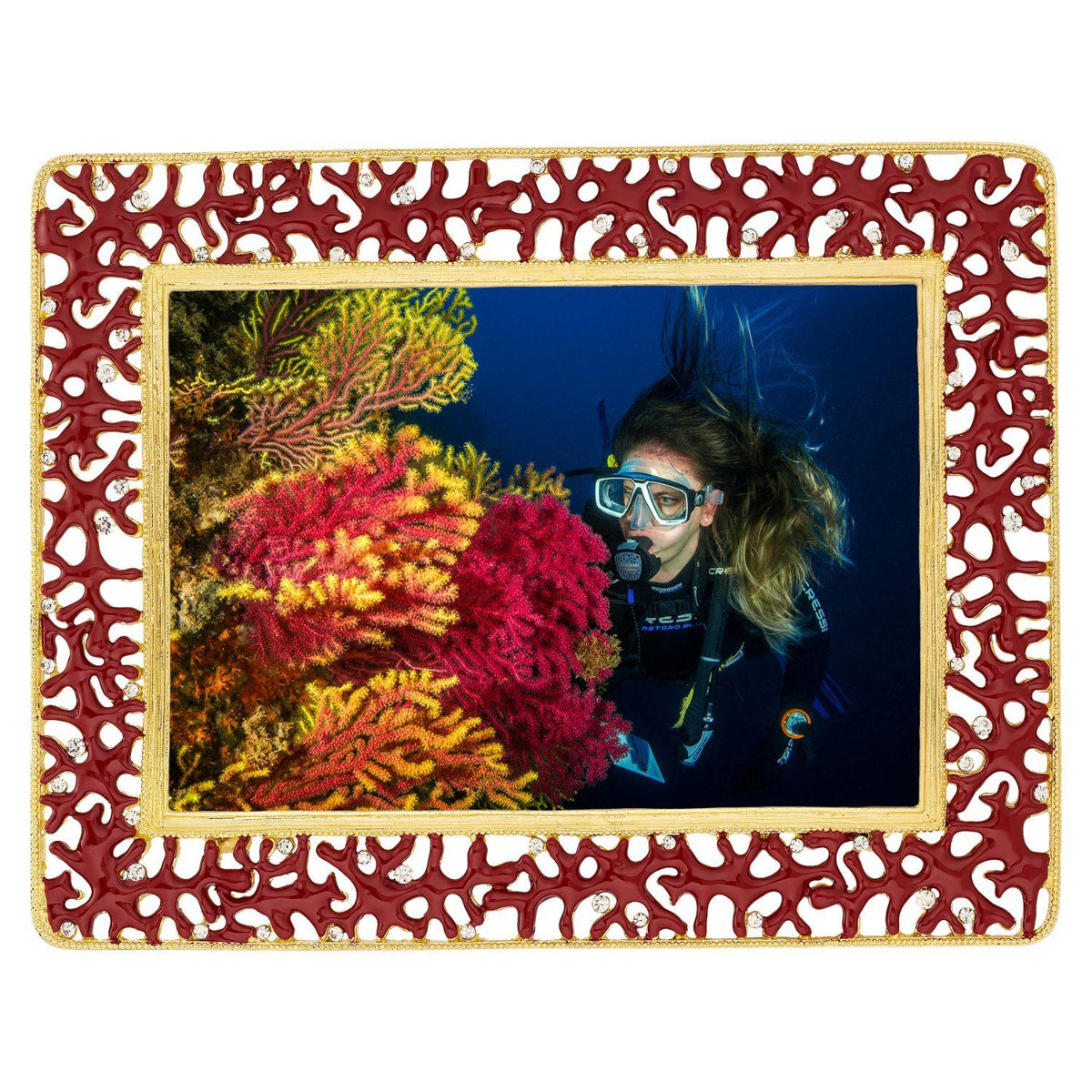Coral Enamel 5" x 7" Picture Frame