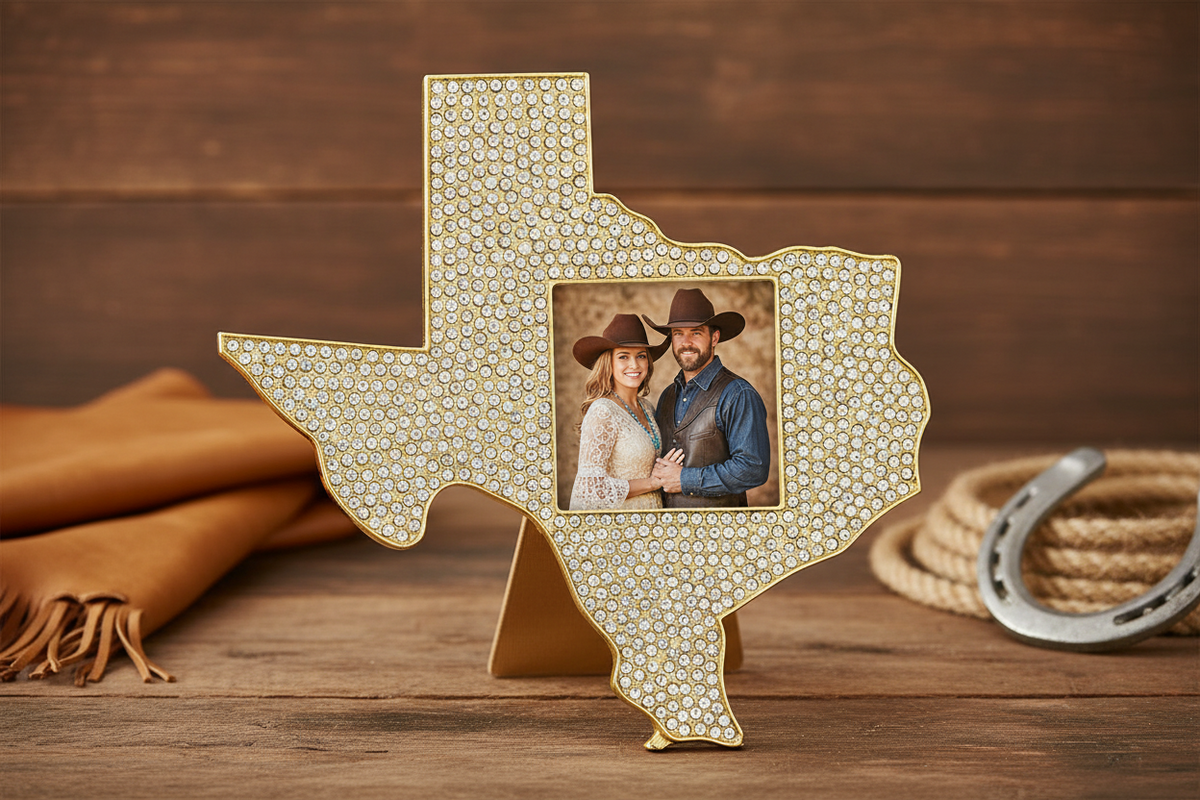 Crystal Texas 3"x 3" Picture Frame