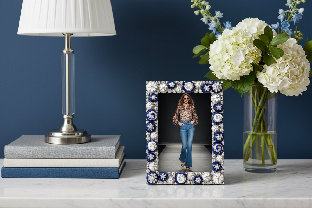 Blue & White Charisma 5" x 7" Picture Frame