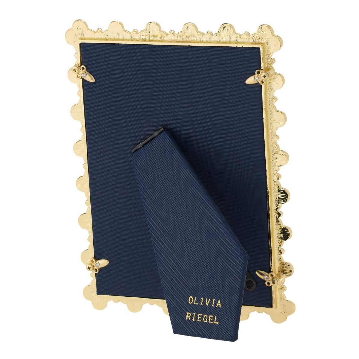 Light Blue Enamel Clover 5" x 7" Picture Frame, Gold