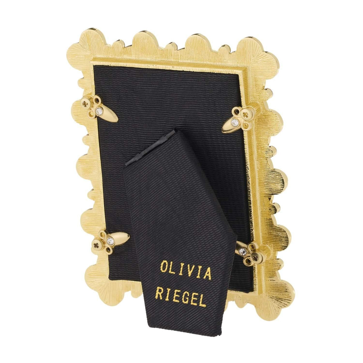 Black Enamel Clover Picture Frame, Gold