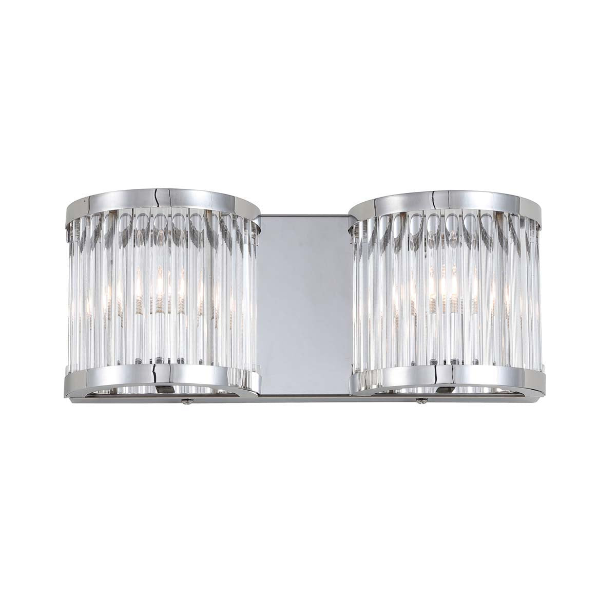 Karter Two Light Wall Sconce | Safavieh - Chrome/Clear