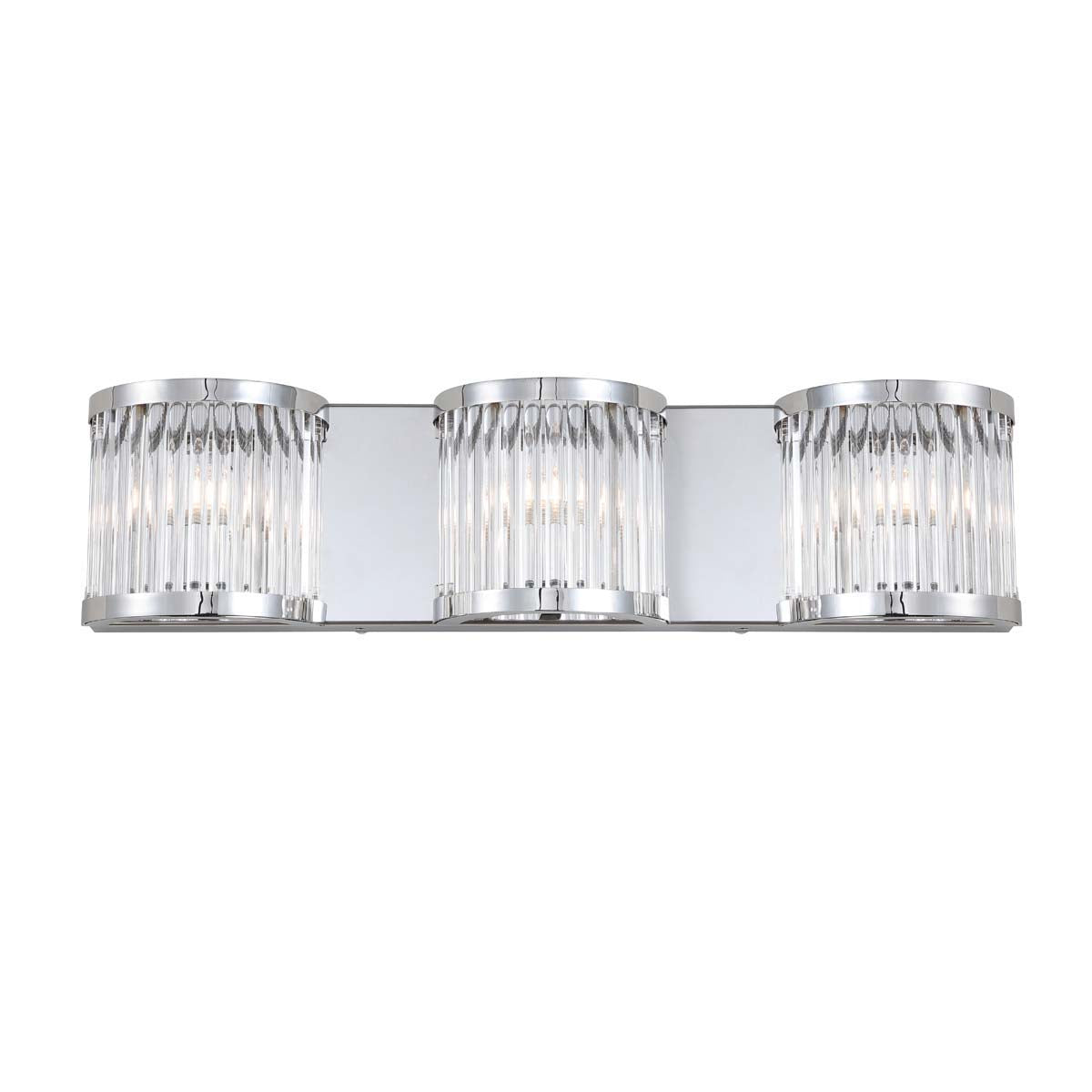 Maverick Three Light Wall Sconce | Safavieh - Chrome/Clear