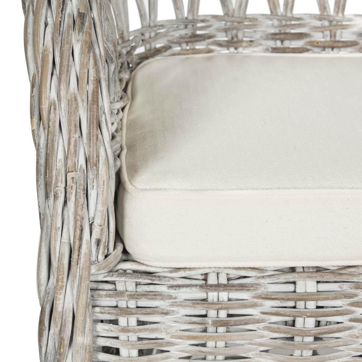 Safavieh Inez Wicker Club Chair - White Washed