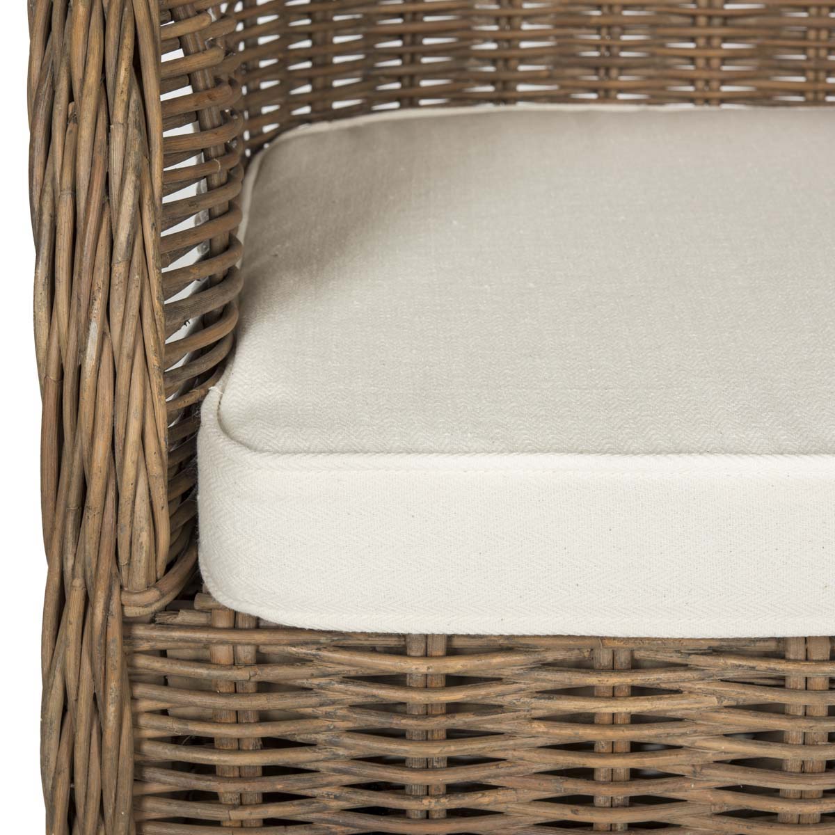 Safavieh Hemi Striped Wicker Club Chair - Natural / White